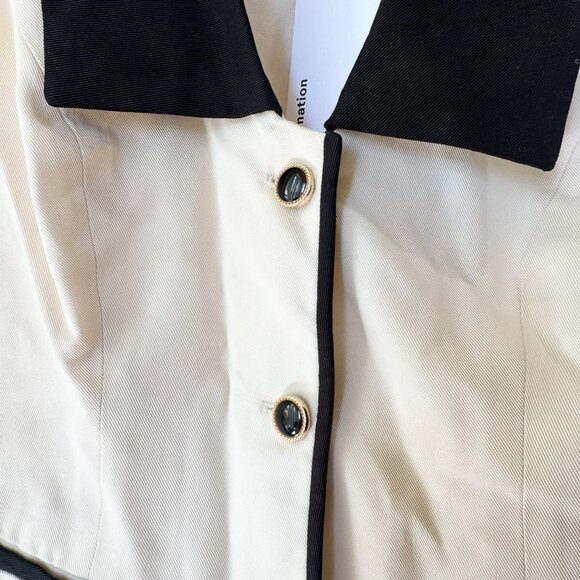 NWT Reformation Reba Top Vest Button Down Sleeveless Collar Cream Black - Picture 9 of 12